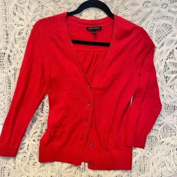 Laura Ashley Vintage Red Orange Cardigan – S - Picture 11 of 14